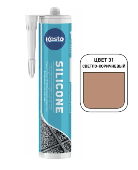 Герметик нейтральный силиконовый Kesto Silicone №31 Светло-коричневый 310мл