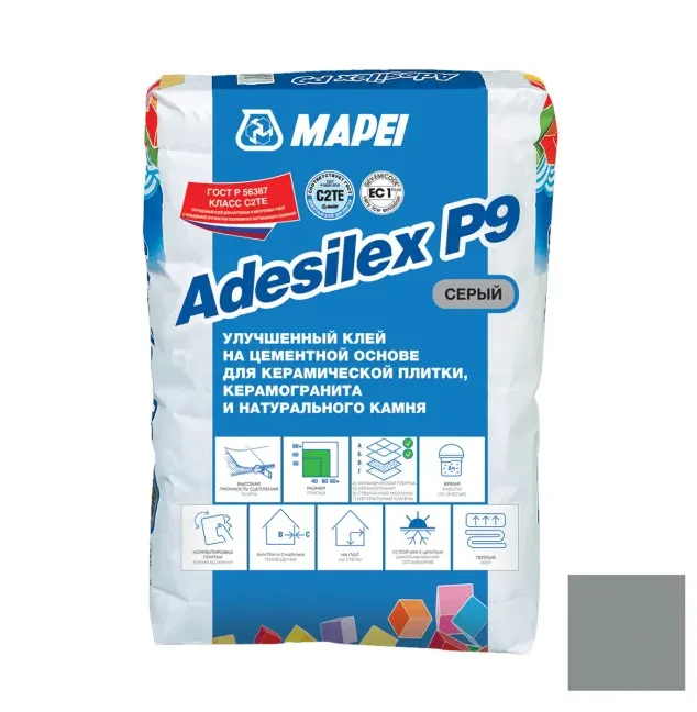 Клей для плитки Мапей / Mapei Adesilex P9 серый 25 кг