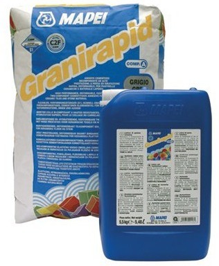 Клей для плитки двухкомпонентный Мапей / Mapei Granirapid серый 30,5 кг